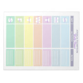 Functionele pastel regenboogkleurige weekplanner notitieblok (Voorkant)