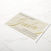 FUNCTIONEREN VAN GALA elegant calligrafie ivoorgou Folie Uitnodiging (Gedraaid)
