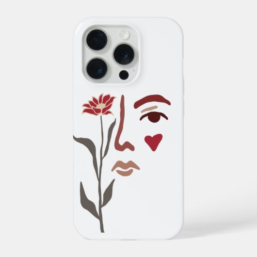 Funda Line Art Rostro iPhone Hoesje (Achterkant)