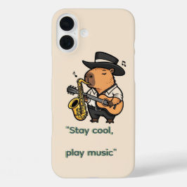 Funda para teléfono con diseño de carpincho musica iPhone 16 plus hoesje
