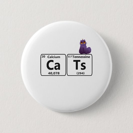 Funding Cats Periodic Table Elements Funny Science Ronde Button 5,7 Cm (Voorkant)
