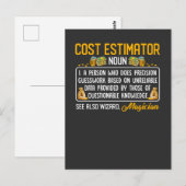 Funding Cost Estimator Job Definition Money Data Briefkaart (Voorkant / Achterkant)