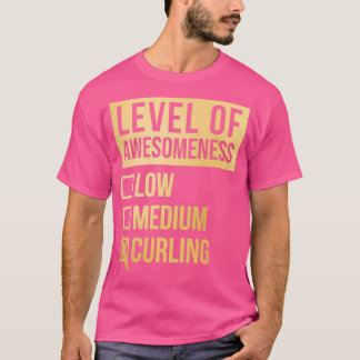Funding Level of Curling in Gold T-shirt