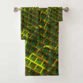 Fundo com imagem verde sob grade dourada ? (En situation)