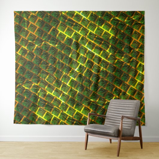 Fundo com imagem verde sob grade dourada? wandkleed (In Situ (horizontaal))