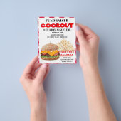 Fundraiser Cookout Barbecue Fast Food Gingham Flyer (Hand)