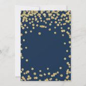 Fundraiser Dinner Gold Confetti Navy Blu Kaart (Achterkant)