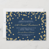 Fundraiser Dinner Gold Confetti Navy Blu Kaart (Voorkant)