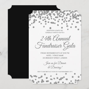 Fundraiser Silver Glitter Confetti Kaart