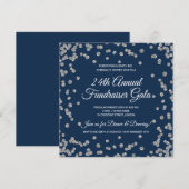 Fundraiser Silver Glitter Confetti Navy (Voorkant / Achterkant)