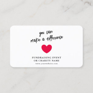 Fundraising Charity Donate Heart Photo Card Visitekaartje