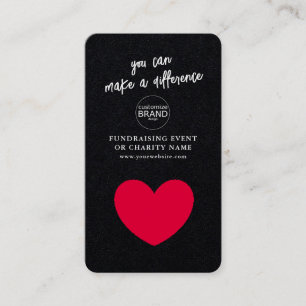 Fundraising Charity Event Black Logo Photo Card Visitekaartje