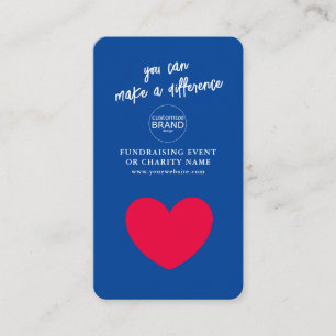 Fundraising Charity Event Blue Logo Photo Card Visitekaartje