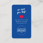 Fundraising Charity Event Blue Logo Photo Card Visitekaartje (Achterkant)