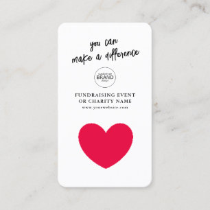 Fundraising Charity Event Donate Logo Photo Card Visitekaartje