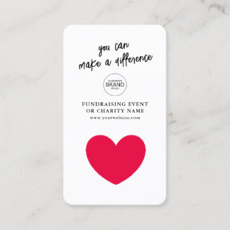Fundraising Charity Event Donate Logo Photo Card Visitekaartje