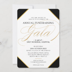 FUNDRAISING GALA BALL elegant evenement zwart stro Kaart