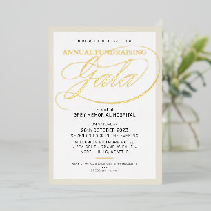 FUNDRAISING GALA elegant evenement script ivoorkle Folie Uitnodiging