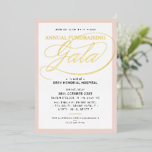 FUNDRAISING GALA elegant evenement script roze roo Folie Uitnodiging