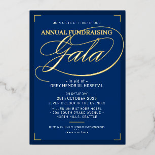 FUNDRAISING GALA elegante gebeurtenis fancy script Folie Uitnodiging