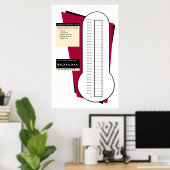 Fundraising Thermometer in het rood Poster (Thuiskantoor)