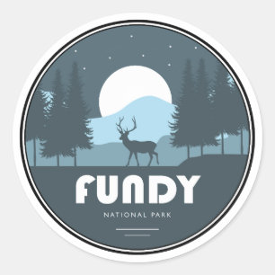 Fundy Nationaal Park Herten Ronde Sticker