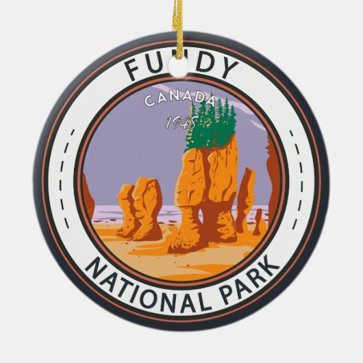 Fundy National Park Canada  badge Keramisch Ornament (Achterkant)