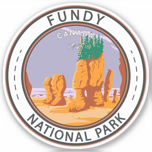 Fundy National Park Canada Travel Art Sticker (Voorkant)