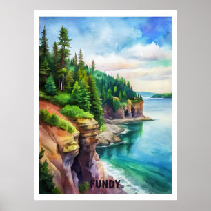 Fundy National Park Waterverf Schilderij Poster