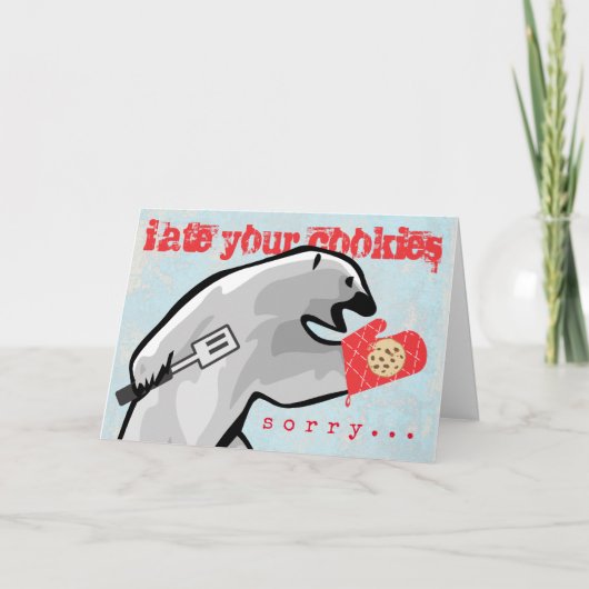 Fundy ours polaire cuisson biscuits Carte de Noël (Devant)