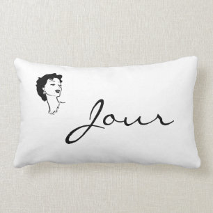 Funel Woman Graphic French  White Kussen