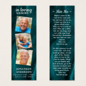 Funérailles 3 poème photo Signet de prière commémo (Devant & derrière)