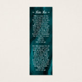 Funérailles 3 poème photo Signet de prière commémo (Dos)