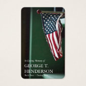 Funérailles American Flag Perdre la prière Cartes  (Devant)