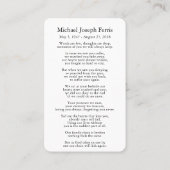 Funérailles Arbre Lone Prière Sympathie Cartes (Dos)