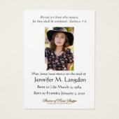 Funérailles catholiques Jésus Floral Prière Vintag (Dos)