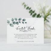 Funérailles coeur Merci Aquarelle Vert Feuilles (Debout devant)