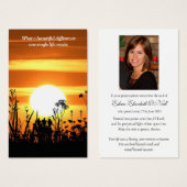 Funérailles Coucher de soleil Prière Sympathie Car (Devant & derrière)