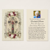Funérailles Cross Religion Memorial Holy Card - (Devant & derrière)