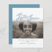 Funérailles dans nos coeurs bleu blanc carte de po (Devant / Derrière)