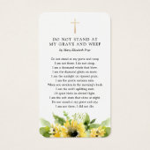 Funérailles De Tournesol En Mémoire D'Amour Carte (Dos)