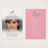 Funérailles en mémoire d'amour papillon poème rose (Devant & derrière)