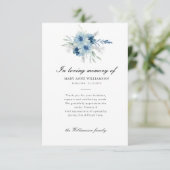 funérailles florales bleues merci carte de note (Debout devant)