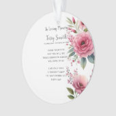 Funérailles florales roses / Ornement commémoratif (devant)