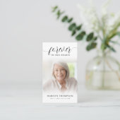 Funérailles Forever Hearts Carte de prière Script  (Debout devant)