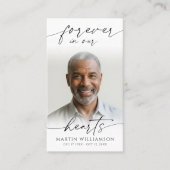 Funérailles Forever Hearts Photo Carte de prière m (Devant)