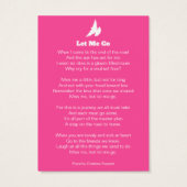 Funérailles laissez-moi aller blanc colombe prière (Dos)