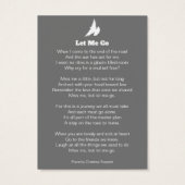 Funérailles laissez-moi aller blanc colombe prière (Dos)