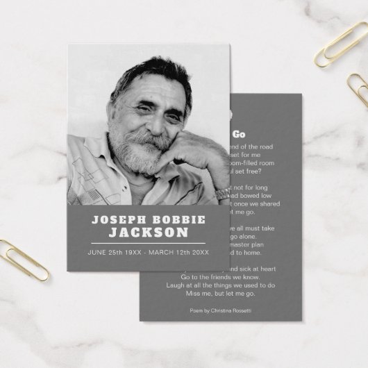 Funérailles laissez-moi aller blanc colombe prière (Bureau)