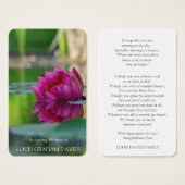 Funérailles Lily Pond Memorial Prayer Cartes de sy (Devant & derrière)